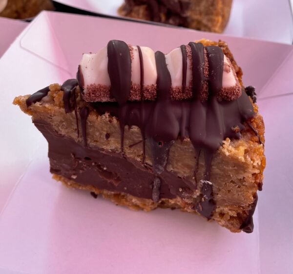 Kinder and Hazelnut Chocolate Flapjack Pie Slice
